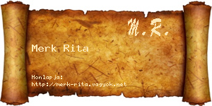 Merk Rita névjegykártya